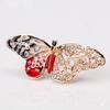Alloy Butterfly Brooch with Enamel Finish Suitable for Wedding Party