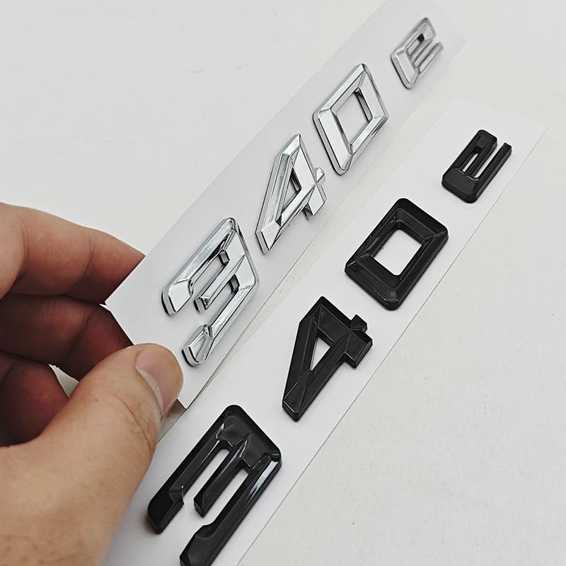 NOWA 3D ABS Chromowana Czarna Naklejka na Samochód Logo 340e Tylna Klapa Naklejki z Logo do BMW 340e G20 G21 Akcesoria do Oznaczeń Tylnych Samochodu