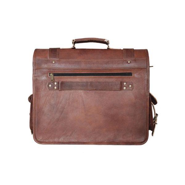 Handmade Full Grain Leather Messenger Bag by Parrys Leather World, Vintage Laptop Briefcase for Work