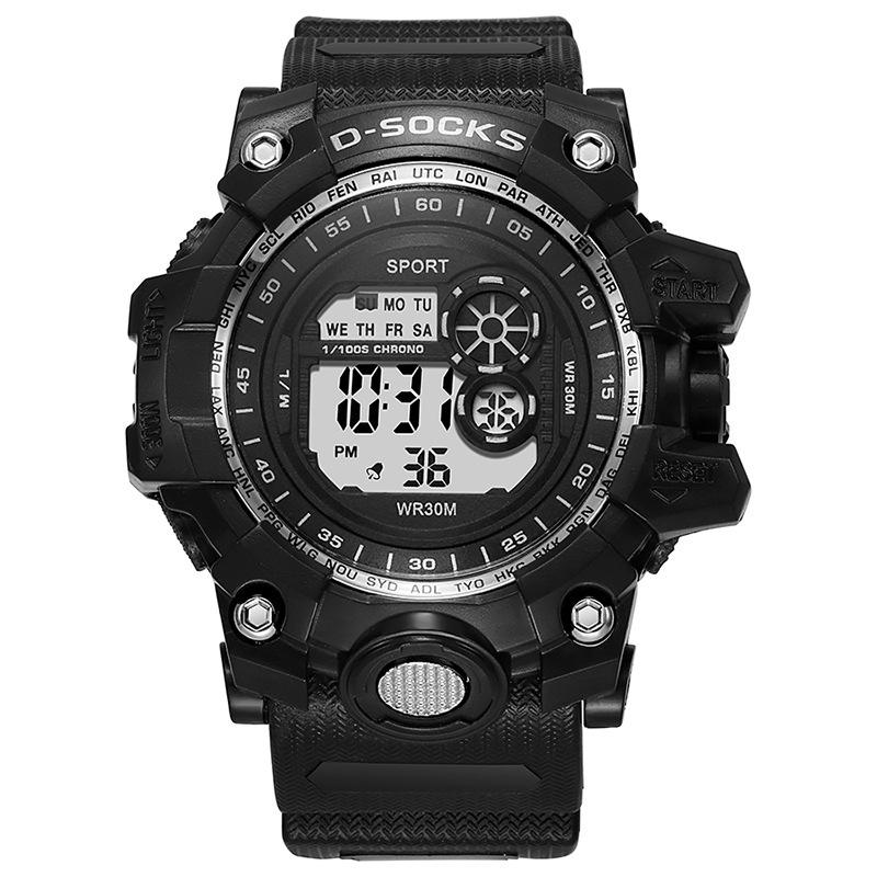 

Черные цифровые часы для мужчин Спортивные часы Водонепроницаемые Наружные Хронограф Стрелочные часы G-Shock Студенческие Наручные часы белый