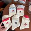 Women's Cute Japanese Cartoon Lace Socks - Thin Spring/Summer White Mid-Calf Style