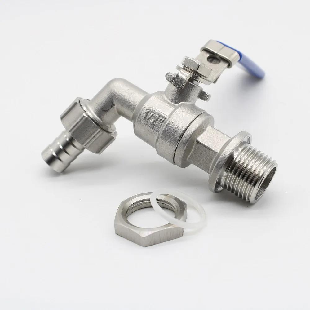 1/2" 3/4" 1" BSP Male To Hose Barb 304 Stainless Steel Ball Valve Water Faucet Spigot Home Garden Outdoor Antifreeze