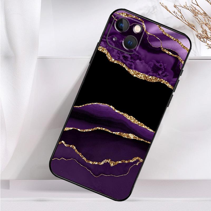 Teal Blue Gold Agate Marble Shockproof Case For iPhone 17 Pro Max 11 14 15 16 Plus 12 13 Mini 16e 17 Air Phone Cover