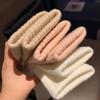 Solid Colors Plush Knitted Gloves Soft Wrist Mittens Luxury Fingerless Gloves  Autumn Winter