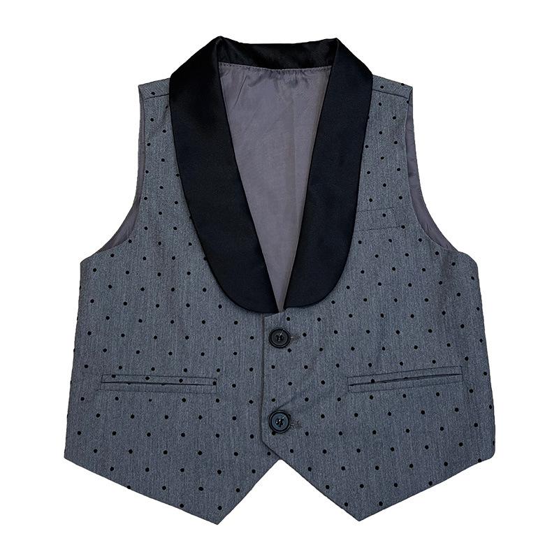 Children's Polka Dot Vest Tuxedo for Summer 2024 - Boys and Girls Performance Costume for Children's Day.
