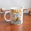 1pc 11oz Ceramic Mug with Double-Sided Art for Beer Fans, Practical Coffee Cup for Home Use, Great Gift for Friends or Family