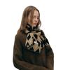 Niche designer versatile warm senior sense winter warm two-color rhombus knitted plaid scarf women