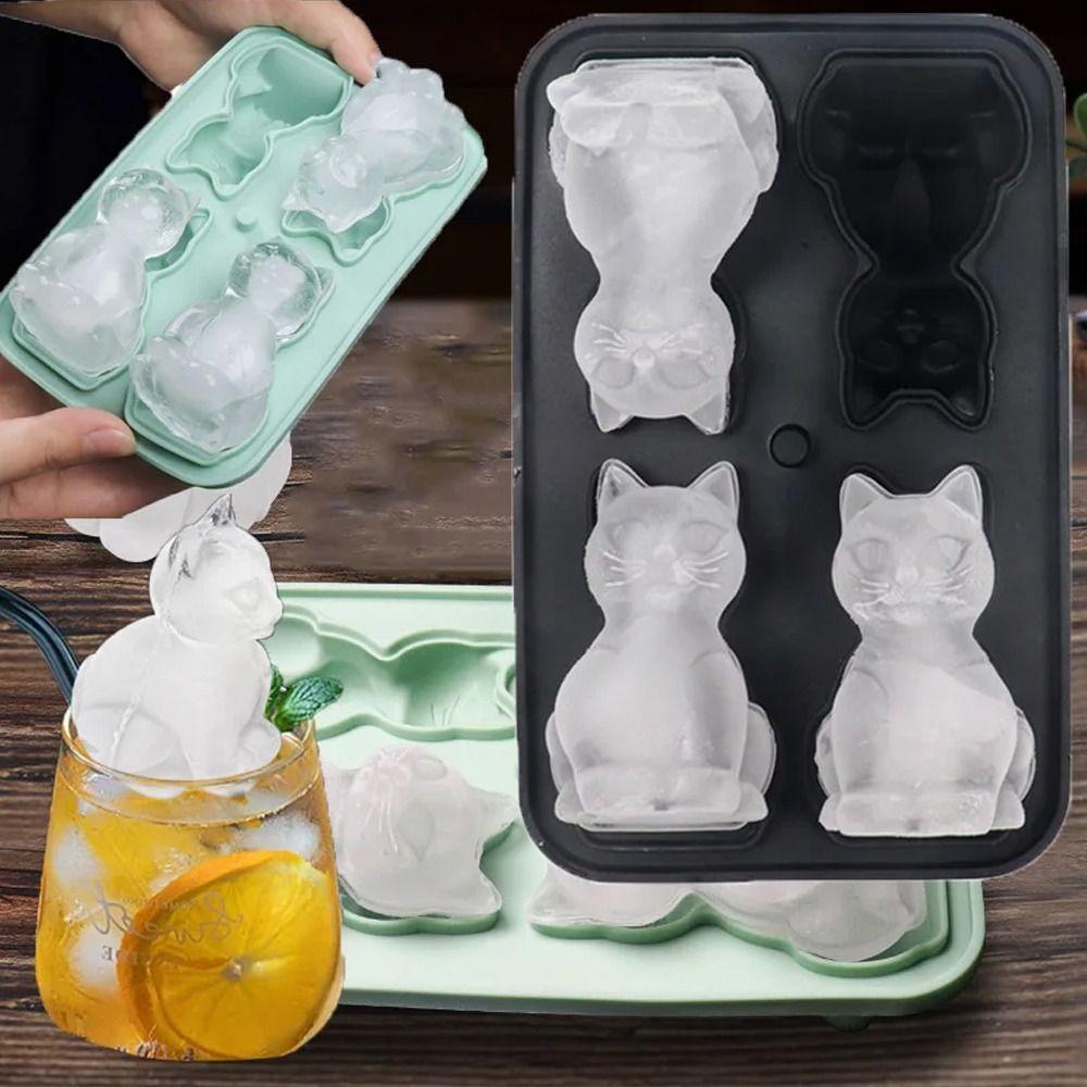 

Форма для льда в форме мультяшного кота, 4 решетки, форма для мороженого, льдогенератор для виски и шоколада