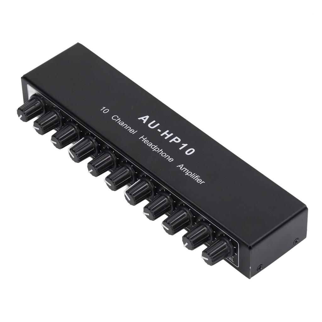 10 Channel Headphone Amplifier 1 Input 10 Output Stereo Audio Splitter Independent Control DC 12V