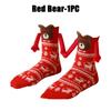 12PCS Christmas Socks Fall and Winter Cotton Magnet Hand-holding Socks Mid-calf Socks Cute Couple Socks Cartoon Christmas Socks