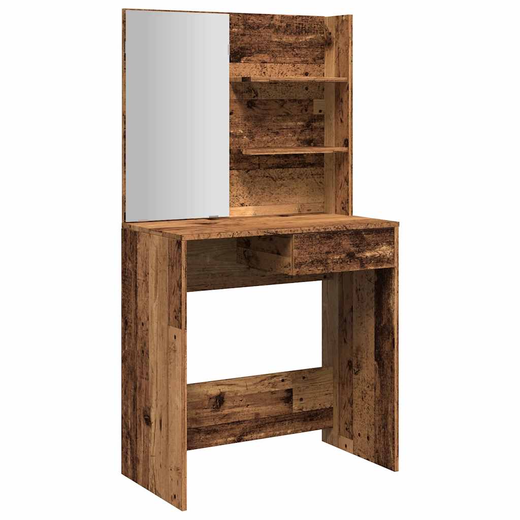 Toaletka Z Lustrem, Stare Drewno, 74,5X40X141 Cm