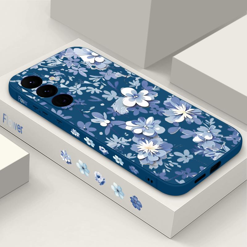 

Чехол-шнурок с цветочным принтом для Samsung Galaxy S24 S23 S22 Ultra S21 FE A14 A34 A52 A54 A15 A25 A35 A55 5G A16 A56 S25 Plus Samsung Galaxy S25 FE синий