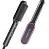 Lazysong Heat Brush Type Hair Straight Hair Brush Ceramic Burn Professional 5 Level Temperature Present Brush, Iron, Brush, Iron, Coating, Prevention,