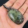 Prehnite Gemstone Pure Cupru Sârmă înfășurată manual bijuterii pandantiv