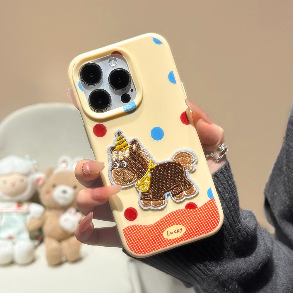 Applicable to Apple 16/17Promax mobile phone case Cartoon ins soft case iPhone15/14 versatile protective case 13