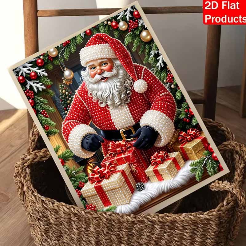 Christmas Pearl Painting Kit Handmade DIY Santa Claus Gift Box Home Decoration Painting