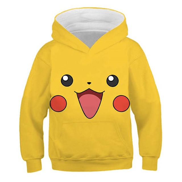 2025 Year Pokemon Hoodies Kids Cartoon Pullover Pikachu Sweatshirt Long Sleeve Children Clothes Boy Fashion Top 4-14 Years Kid Streetwear