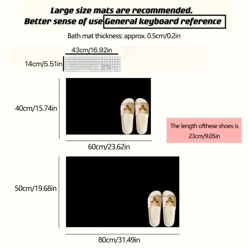1 x non-slip floral pattern bathroom floor mat, quick drying soft diatomaceous earth carpet for RV and outdoor use