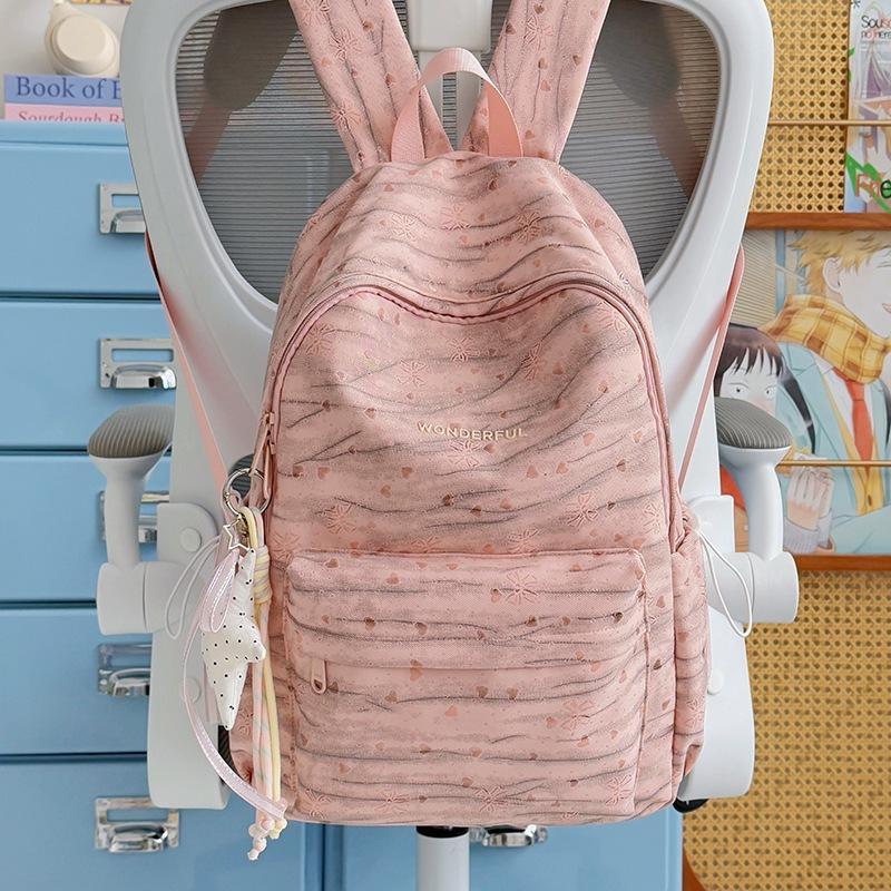 Schoolbag Korean Sweet Ins Wind Junior High School College Student Schoolbag Niche Fashion Backpack Women's Leisure Travel Backpack