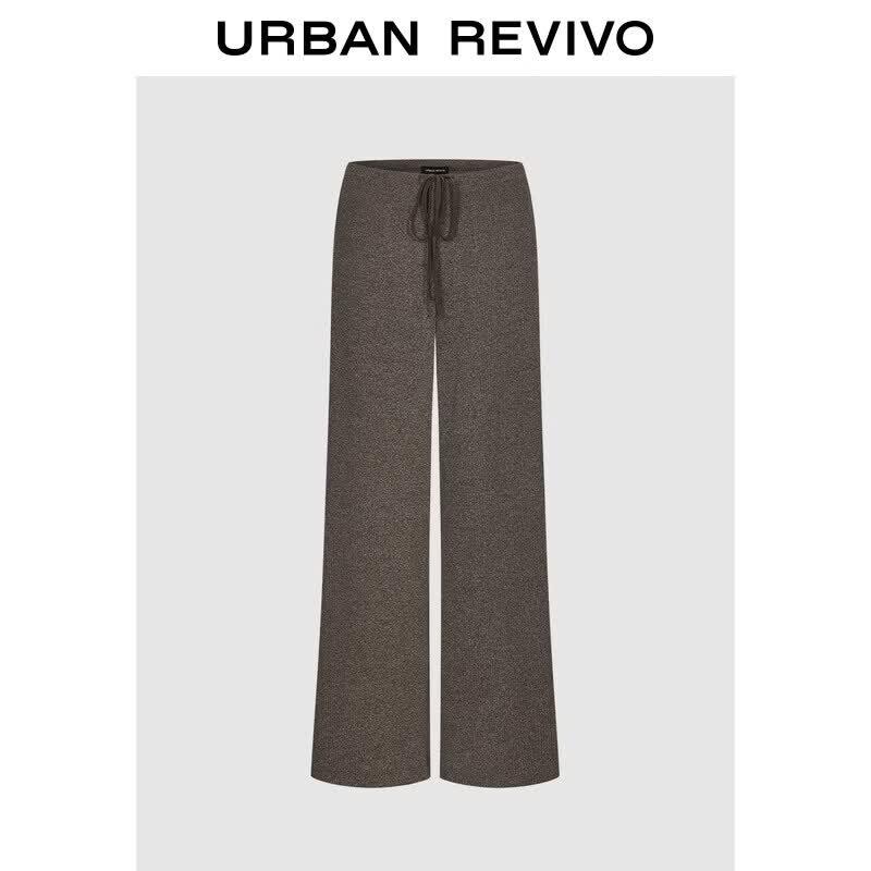 UR2026 Women s Casual Ribbed High-Waist Drawstring Cropped Wide-Leg Pants L тёмно-рыжий