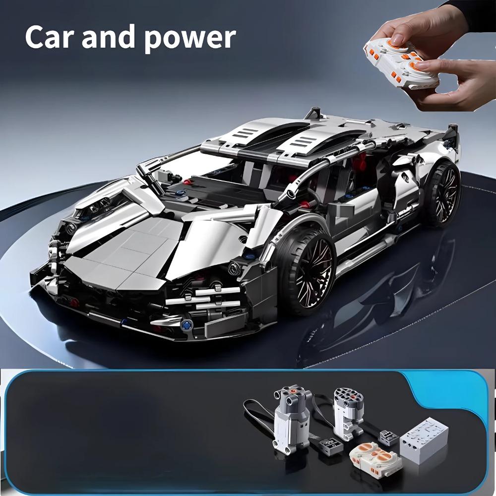 2024 Silver supercar RC Tech Racer 1:14DIY building block assembly building block car toy birthday gift