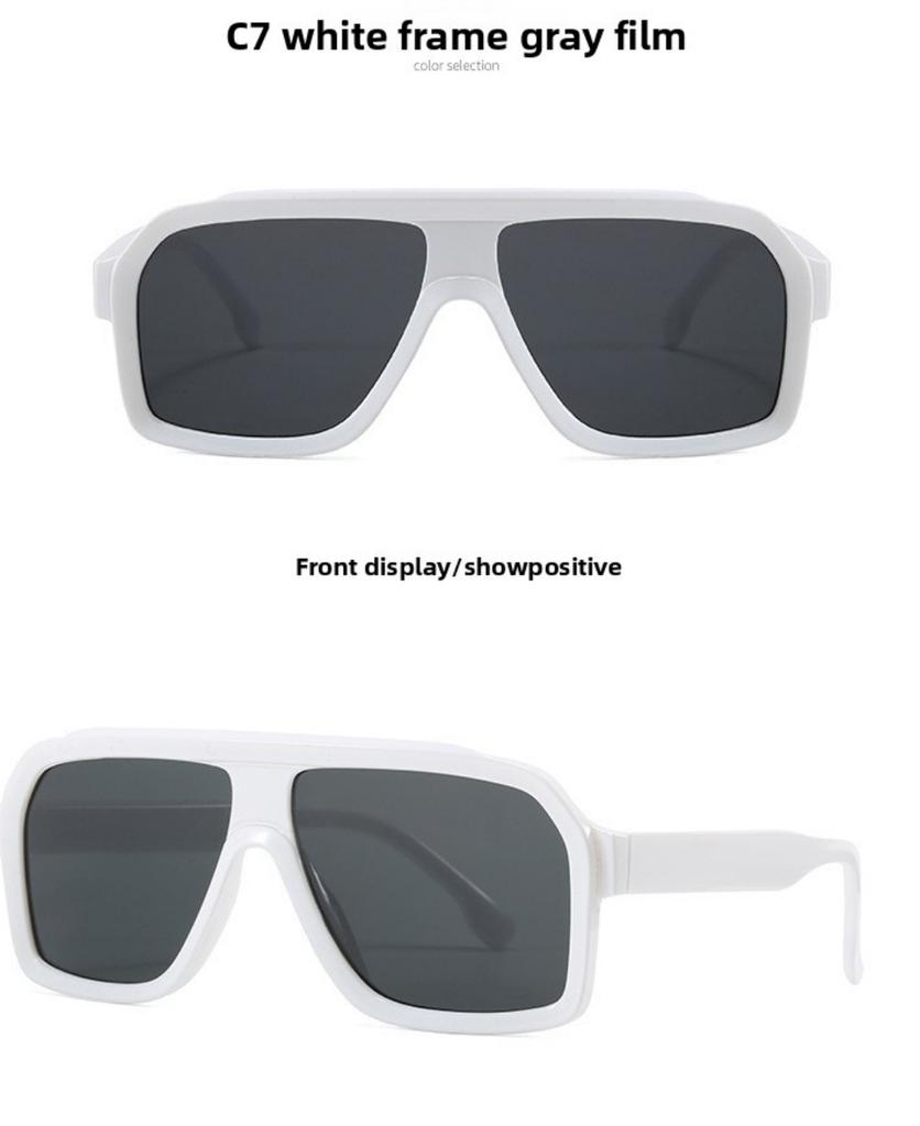 Women's sunglasses, retro large-frame square sunglasses, male and female pilot sunglasses.