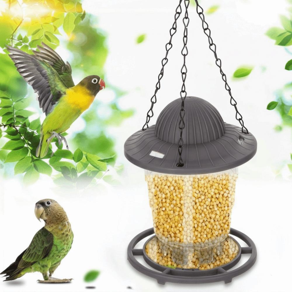 Creative Folding Hanging Bird Feeder Large Capacity Waterproof Automatic Bird Feeder with Roof Bird Food Container Garden