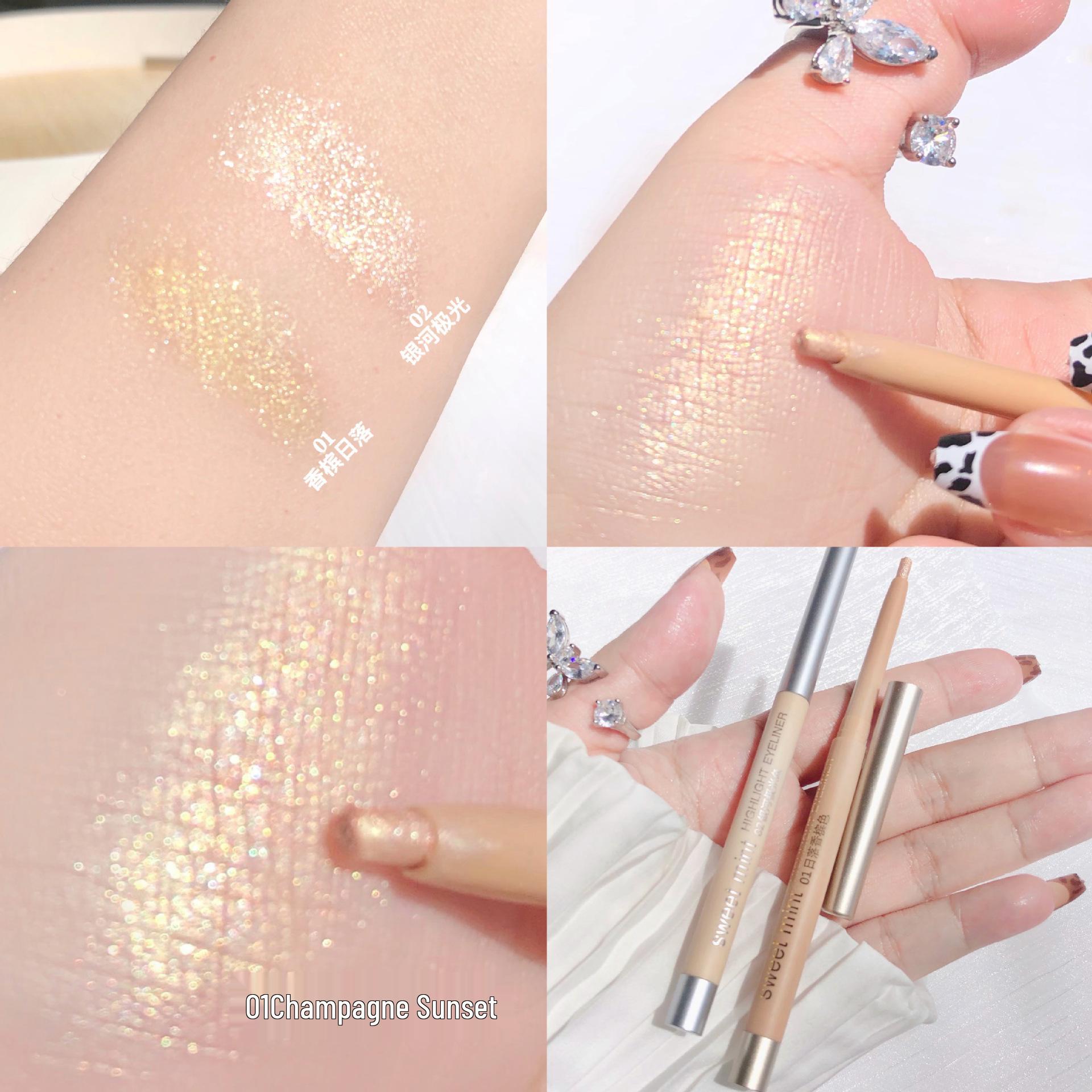 Sweet Mint Under-Eye Highlight Gel Pencil - Pearl Shimmer, Fine Brightening Color Eyeliner