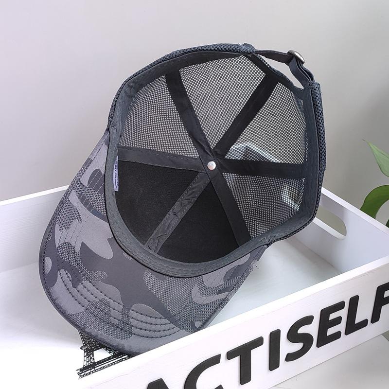 Big Size Mesh Hard Top Baseball Cap For Men Summer Breathable Outdoor Riding Trend Shading Sun Protection Cap Male 62Cm