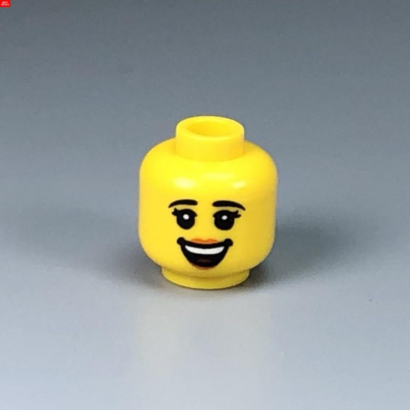 9pcsMOC Blocks 8034 8046 Traditional smile laugh expression 4cm Figure Face Printed Head Assembled Construction Bricks Children Playthings