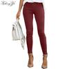 Damen Jeans Mode Rüschen Elastisch Einfarbig Stretch Skinny Bleistifthose Freizeithose