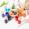 Ball Educational Wooden Cup Set For Childrens Color Recognition Cognitive Skills
