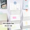 Calendario 2026 A6 A7 A8 M5 Anual Mensual Planificador de Calendario Páginas Interiores Hojas Sueltas Núcleo de Repuesto Recambios Papel Manual de Bricolaje