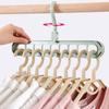 360 Degree Rotatable Clothes Hanging Rack Circle Clothes Drying Multifunction Plastic Scarf Clothes 9 Hole Hanger Storage Rack