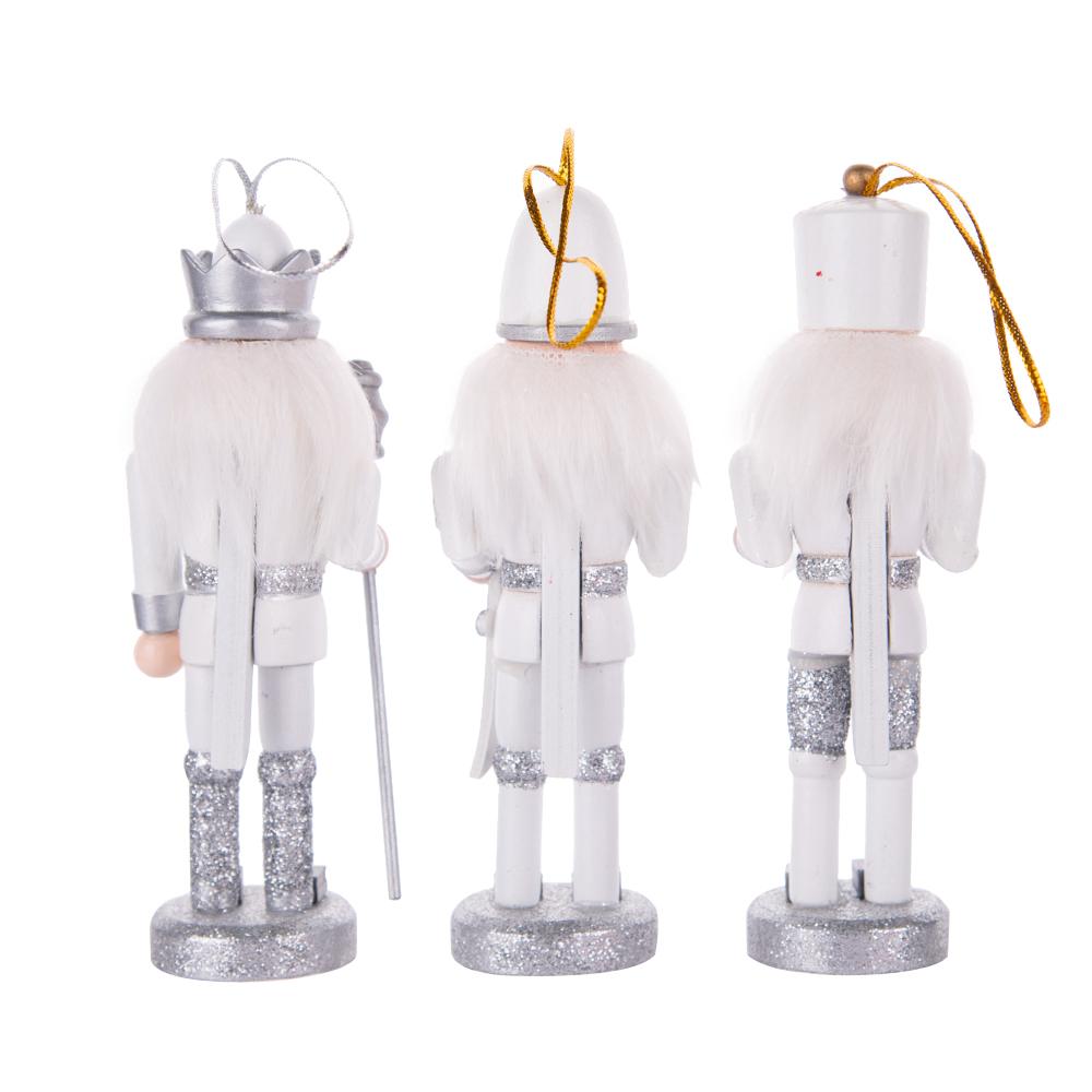 White & Silver Nutcracker Ornament Set