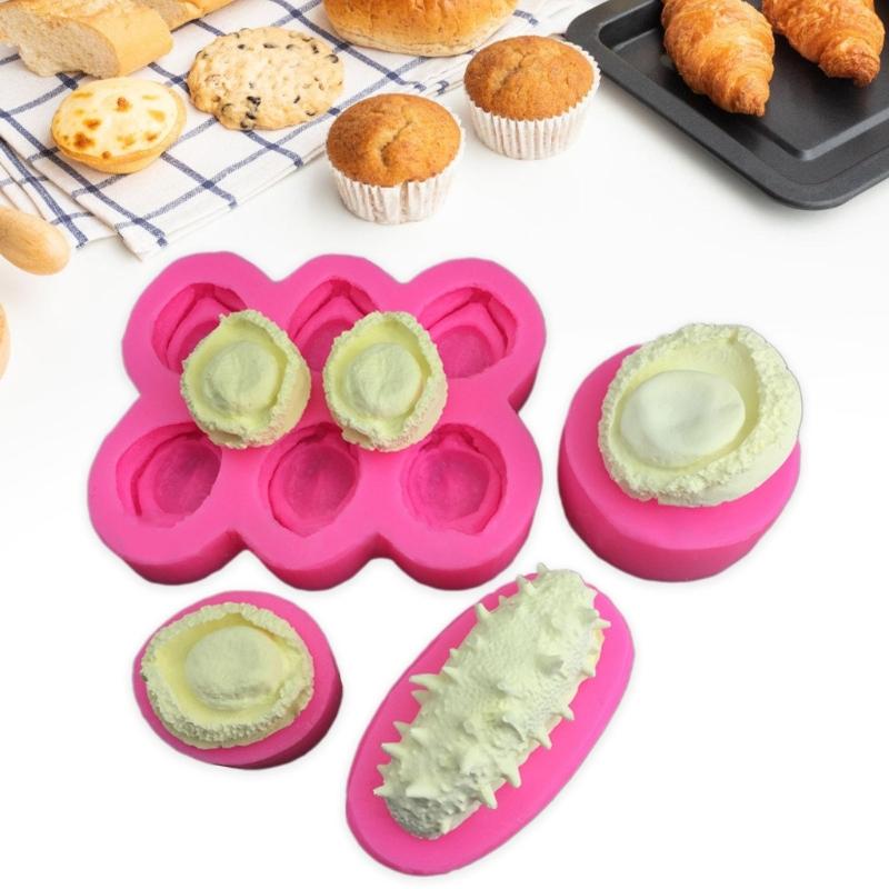 Fondant Molding Tool Flexible Silicone Cake and Cupcake Decorating Mold Cucumber/Abalone Shaped Dessert Making Mold