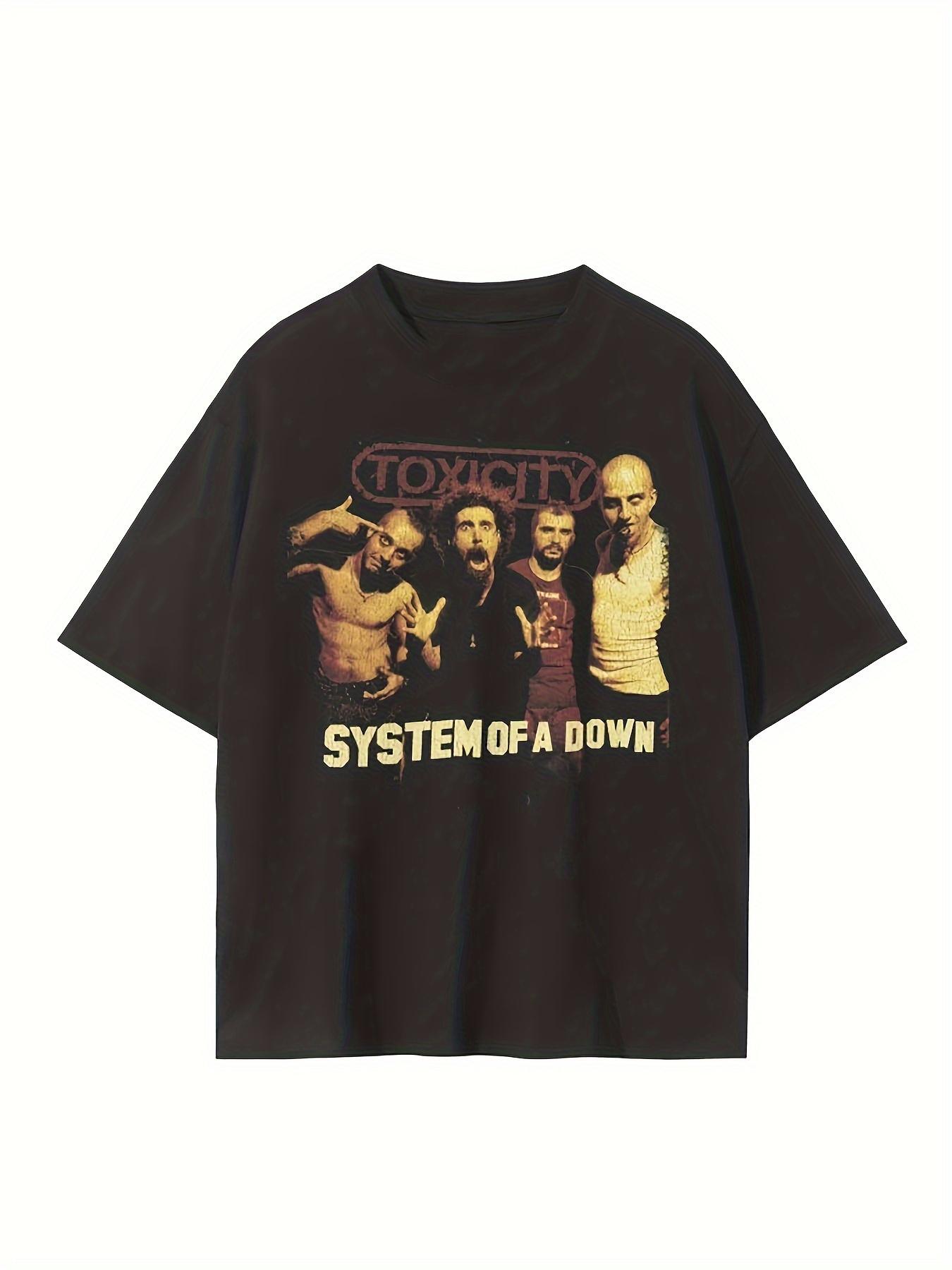

Men s System Of A Official Band Graphic T-Shirt- Cotton 230gsm Heavyweight Vintage Music Print Tee M