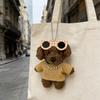 Cute Plush Dog with Sunglass Keychain Cartoon Stuffed Animal Bag Charm Soft Pendant for Handbag Backpack Purse Wallet Accessory