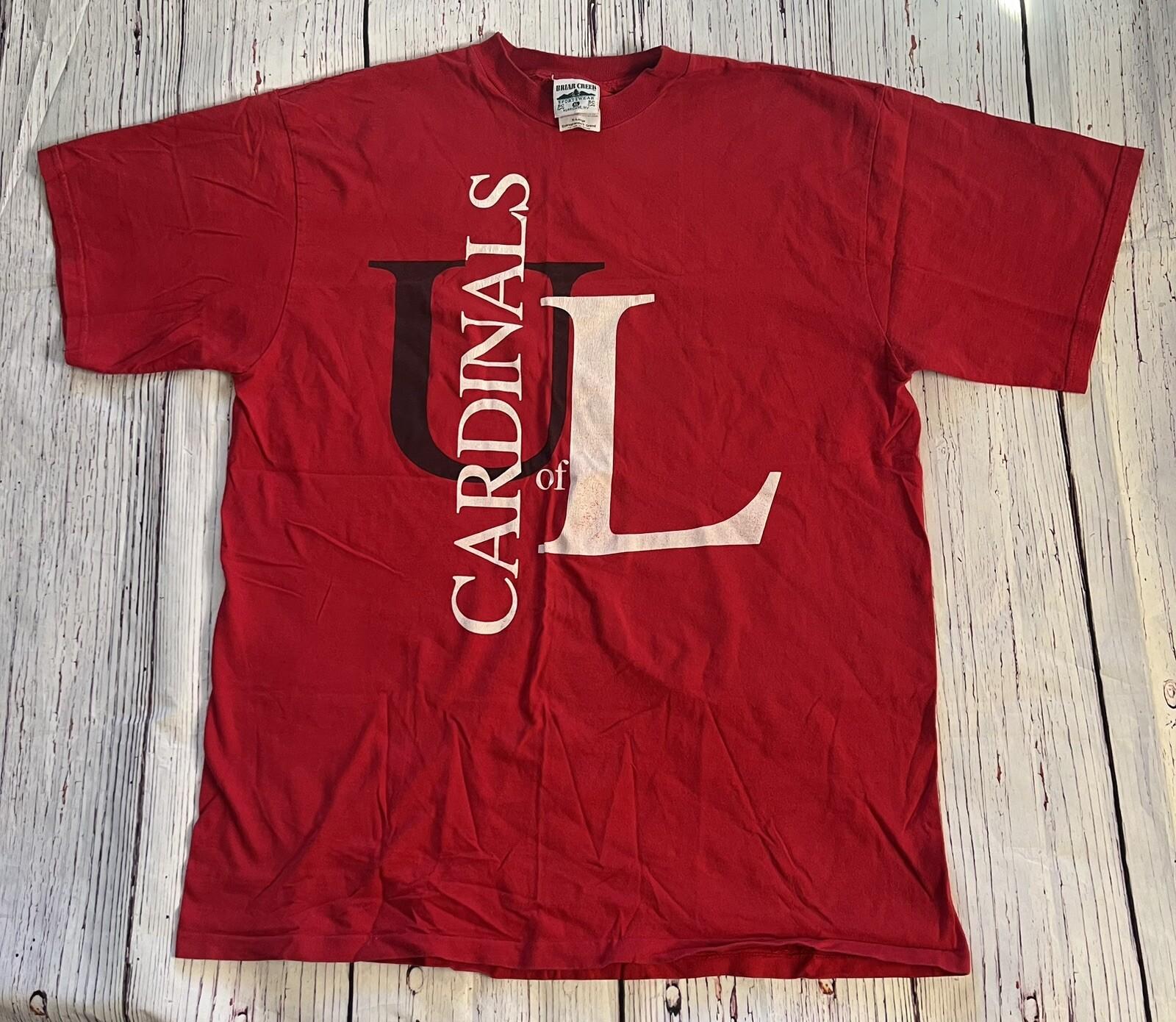 Vintage University Of Louisville Cardinals T Shirt Y2K Briar Creek Size XL Red S