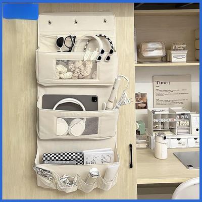 Simple New Storage Bag Wall Mounted Dormitory Behind Door Multi-Layer Fabric Hanging Bag Organizer Fabric Storage Hanging Bag