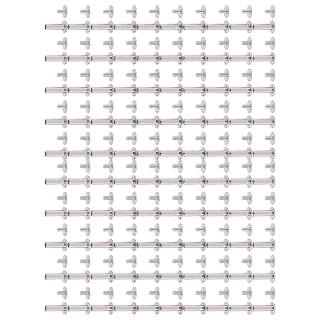 100 Sets Screw Rivet M2 Round Flat Head Stainless Steel Leather Rivets Binding Screws for Crafts