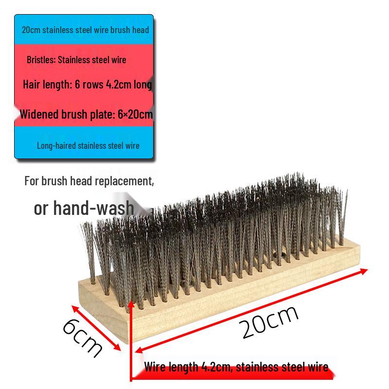 Stainless Steel Long-Handled Moss Removal Floor Brush