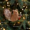 Squirrel Ornament Plush Squirrel Festive Charm Realistic Pine Cone Branches Animal Ornament For Window Outdoor Bookshelf Ceiling