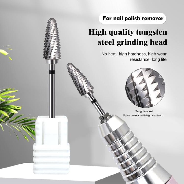 Universal Fit Tungsten Nail Grinder Bit With Ergonomic Texture For Secure Grip And Rapid Nail Polishing Removal