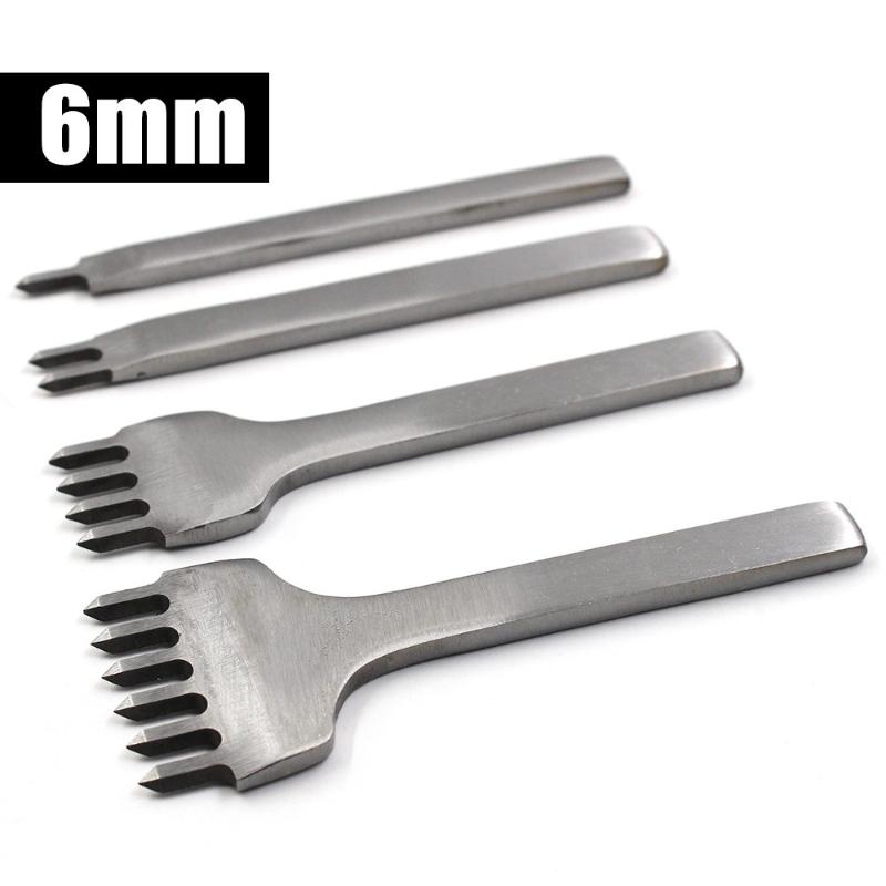 3/4/5/6mm Stainless Steel Diamond Chisel DIY Leather Tool Handmade Leathercraft Stitching Hole Punch Oblique Flat