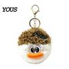 Mini Plush Keychain Cartoon Curly Hair Head Keychain, with Metal Clasp, Plushie Key Holder Backpacks Handbags Keys Decorative Pendant for Men