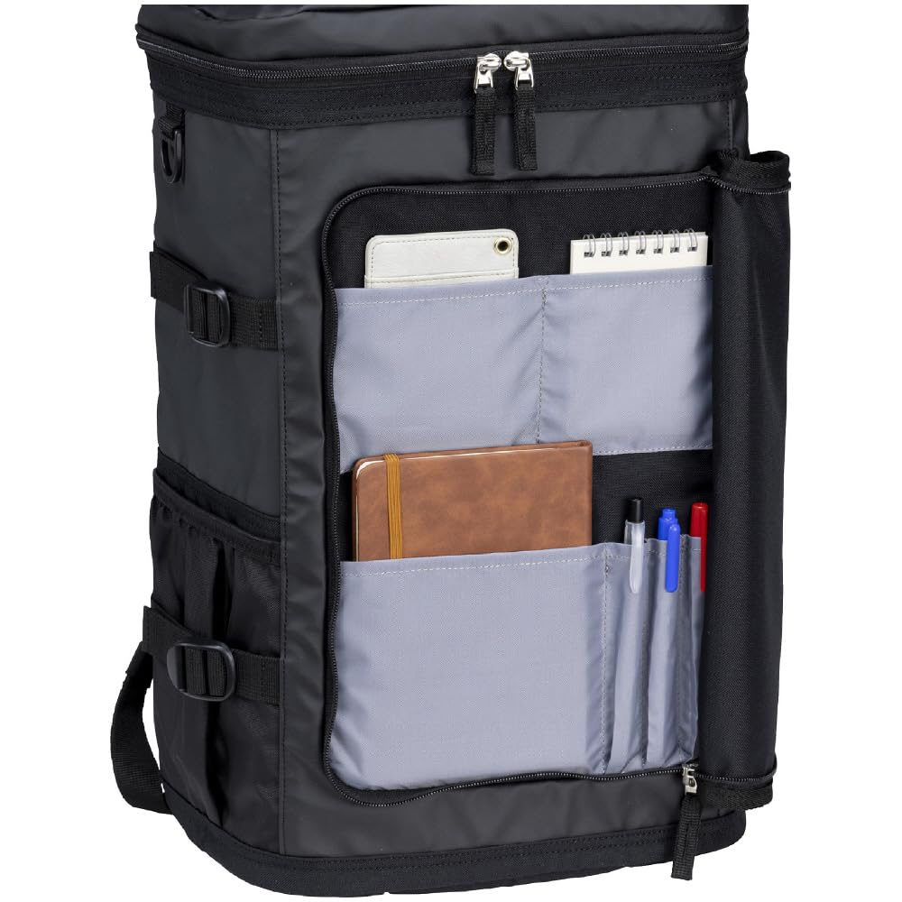 Mizuno Team Backpack, 30L, Rucksack for School, Travel, Excursions, Club Activities, and Sports, Black, L30 X W19 X H50