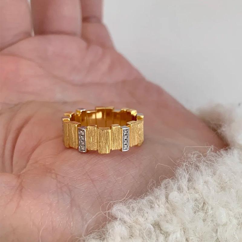 Elegante Franse Retro Gouden Staaf Ring - Chic & Veelzijdig