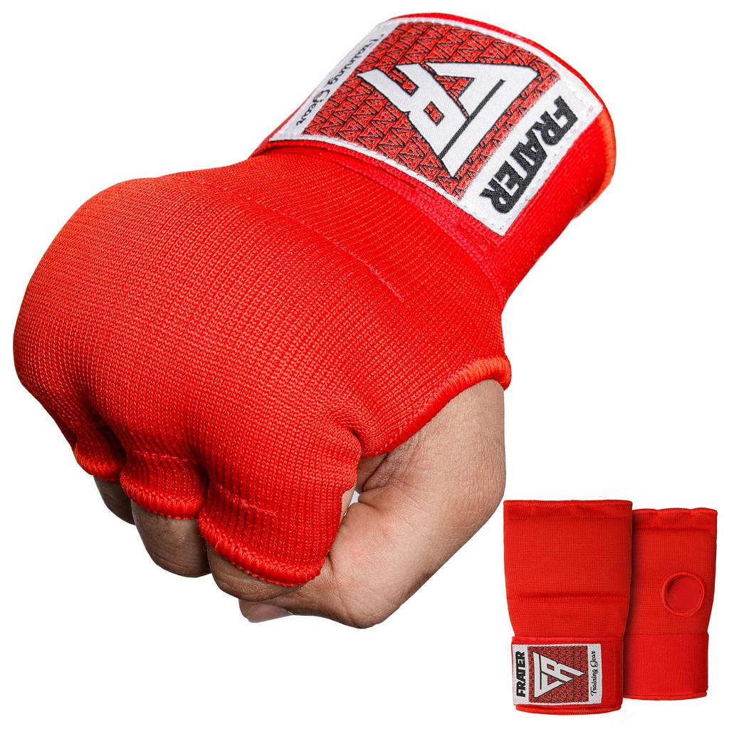 Frater Inner Gloves for and Velcro for Men and Women Boxing, Bandages, MMA, Kickboxing, Bandages, (Red, Medium)