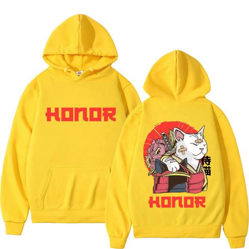 Cartoon HONIR Cat Hoodie Men Women Sweatshirt Print Unisex Streetwear Style Autumn Winter Fashion Tops Clothes